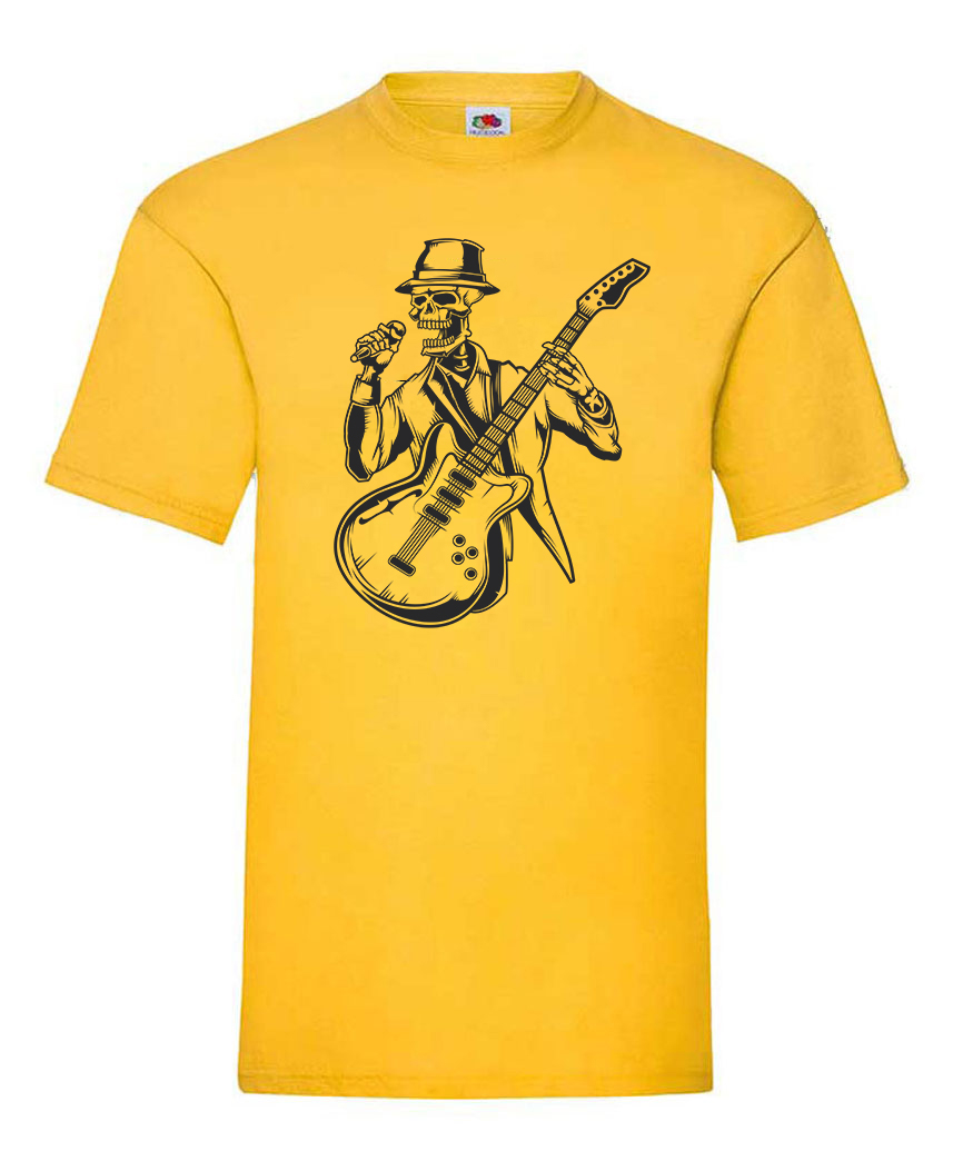 FRUIT OF THE LOOM T-shirt με Στάμπα 1709_Music_5 3XL  ΚΙΤΡΙΝΟ